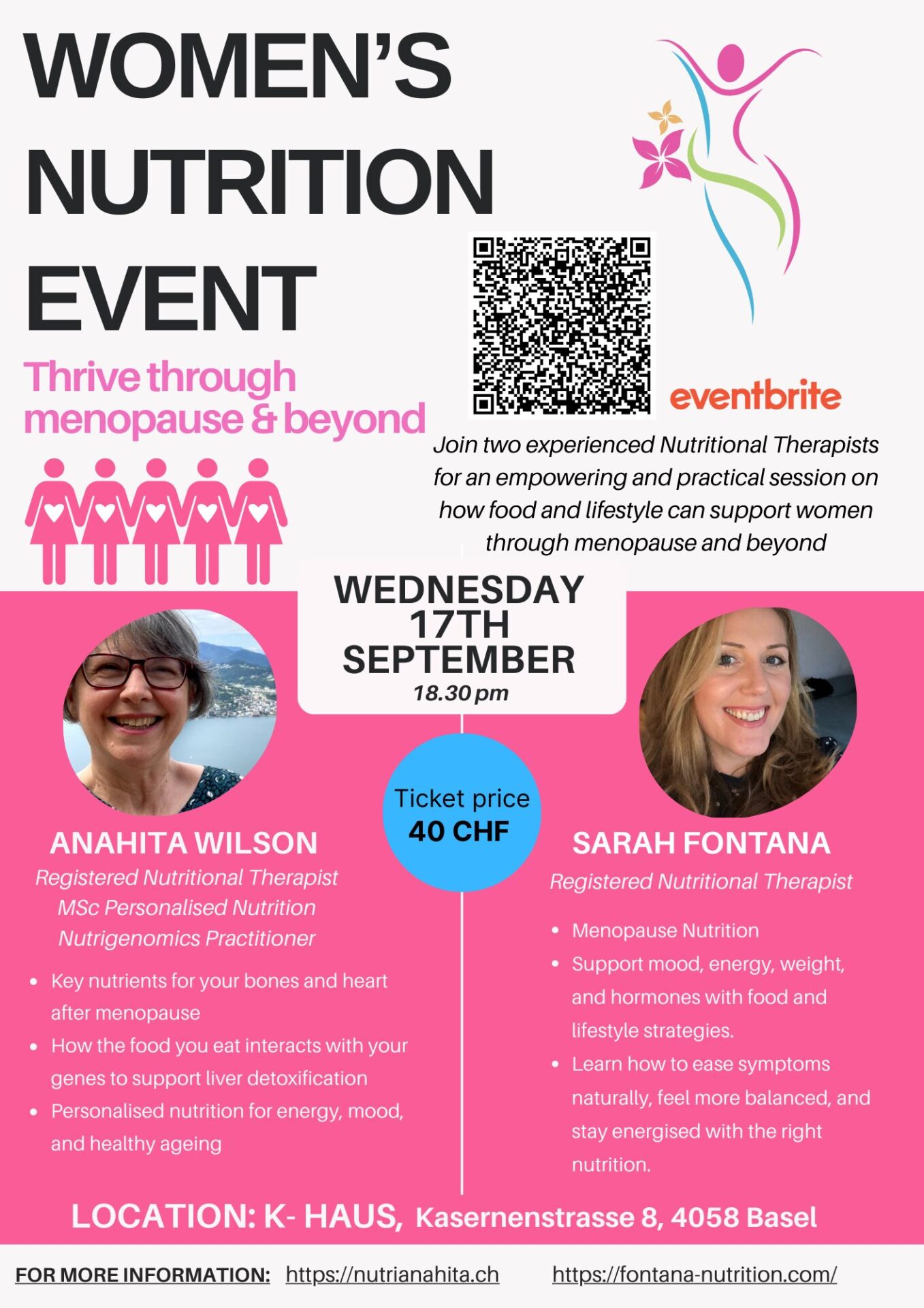 Flyer for Women's Nutrition Event
